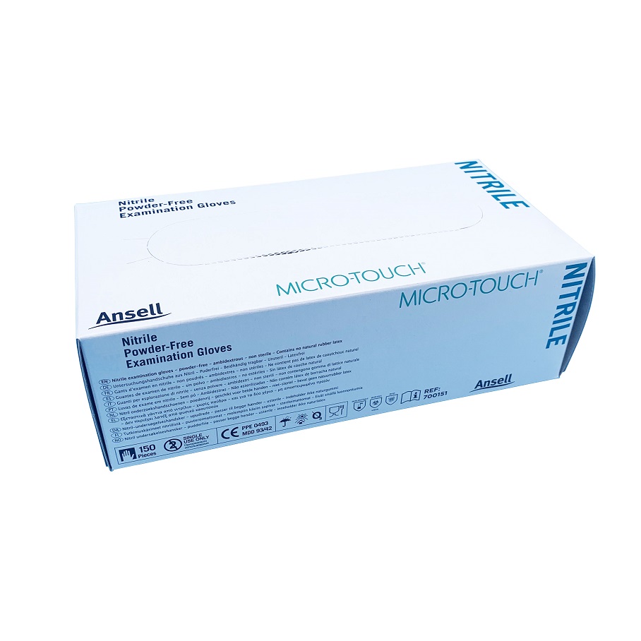 Gant d'examen Micro-Touch Nitrile BLANC (carton de 10)