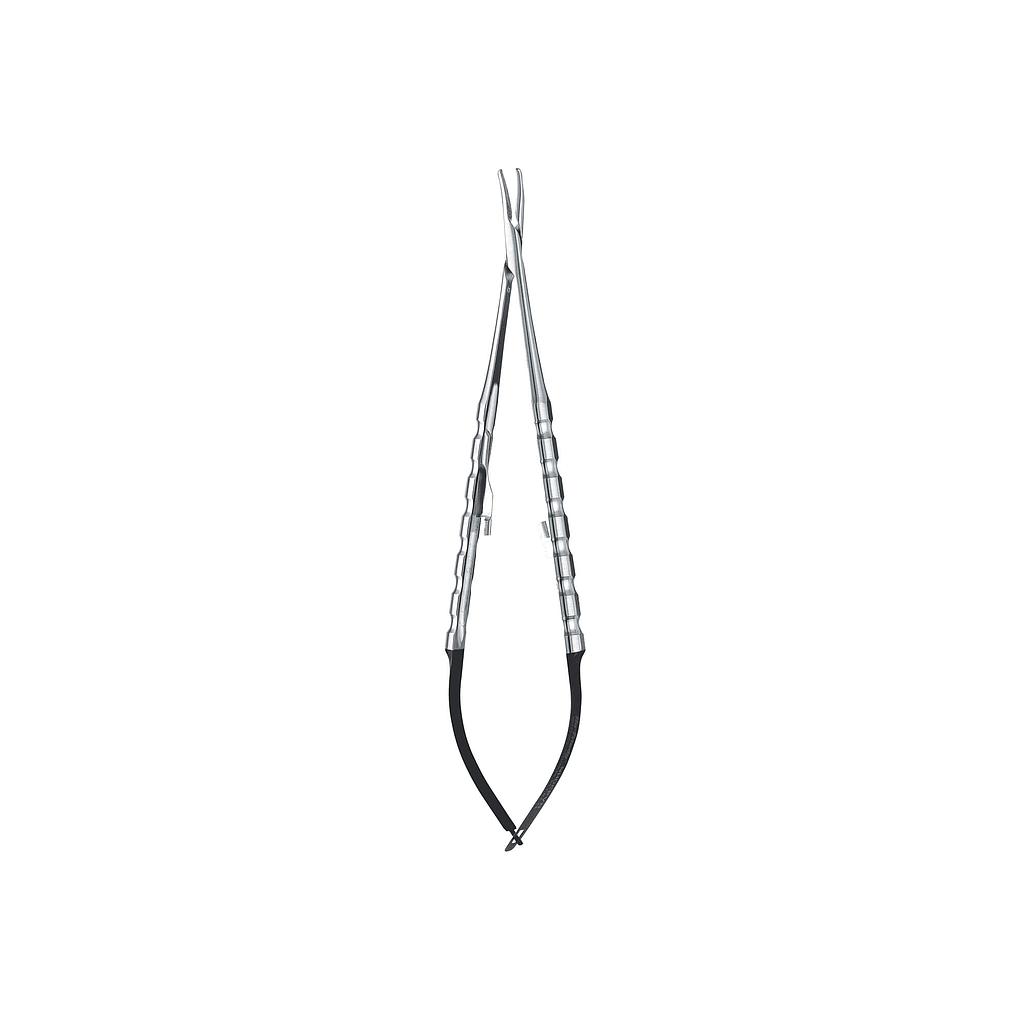 Porte-aiguille micro-chir Velvart courbé 18 cm diamanté 4 à 6/0