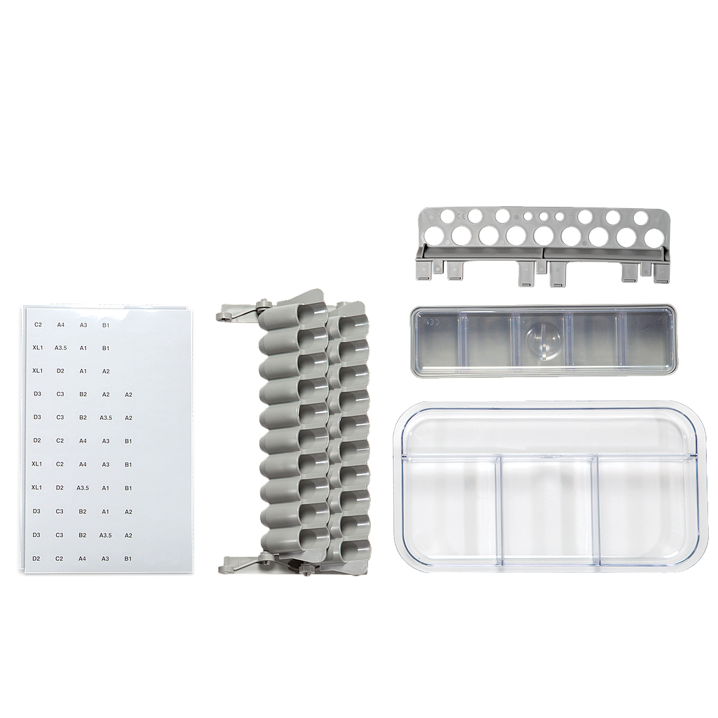 Kit d'accessoires pour bac ZIRC à matériaux et seringues